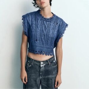 Zara metallic sleeveless sweater ￼